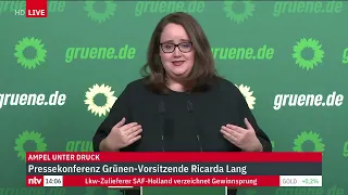 LIVE: Pressekonferenz mit Grünen-Vorsitzender Ricarda Lang