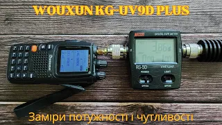 WOUXUN KG-UV9D PLUS-Заміри потужності і чутливості.WOUXUN KG-UV9D PLUS - Power and sensitivity.