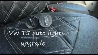 Vw T5 auto lights upgrade #builtnotbought #build #vanlife #t5 #transporter #autolights
