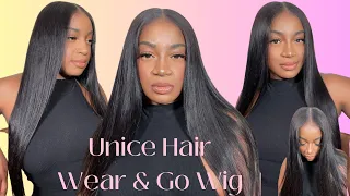 NEW ✨ Beginner Friendly | Glueless Pre-cut Lace Bone Straigh Wear & Go Wig Ft. UNice Hair