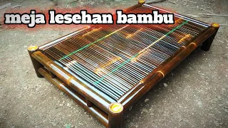 cara membuat meja lesehan, sederhana dari bambo