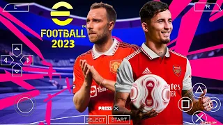 eFOOTBALL PES 2023 PPSSPP UPDATED & KITS 22/23 AND FACE HD AND LATEST TRANSFER CAMERA PS4/PS5