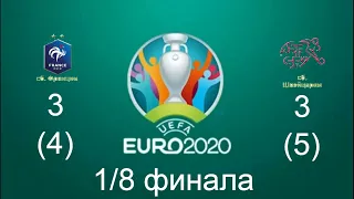 Евро 2020. 1/8 Финала. Франция 3 (4) - 3 (5) Швейцария.