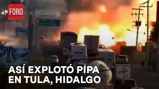 Captan momento de la explosión de la pipa en gasolinera de Tula - Las Noticias