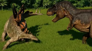 T-Rex vs Stegosaurus, Huayangosaurus, Chungkingosaurus, Gigantspinosaurus & Kentrosaurus
