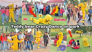 Teddy bear crazy dance & bakchodi on park | crazy reaction 😂🤣 #teddyboy #01team #funny #funnyvideo