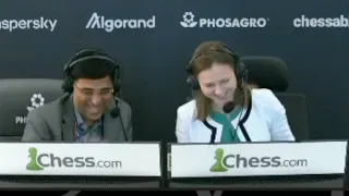 Vishy Anand and Anna Muzychuk Hysterically Laughing During The Longest World Championship Game!