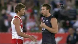 Brock McLean refuses to shake Brett Kirk's hand in a NAB Cup match