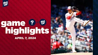 Phillies vs. Nationals Game Highlights (4/7/24) | MLB Highlights