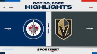 NHL Highlights | Jets vs. Golden Knights - Oct. 30, 2022