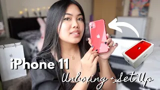 IPHONE 11 UNBOXING, FIRST IMPRESSION, SET UP (RED) + IPHONE X COMPARISON