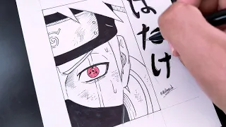 Cómo Dibujar Manga - DIBUJAR A KAKASHI SENSEI CON EL SHARINGAN Muy Fácil y Rapido || BillyArt