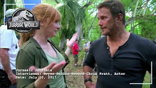 Bryce Dallas Howard Interviews Chris Pratt on Set | Jurassic World