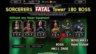 Sorcerer's  FATAL Tower 180 BOSS using GOLD Team | Mk Mobile