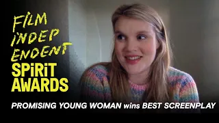 EMERALD FENNELL wins Best Screenplay at the 2021 Film Independent Spirit Awards