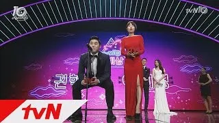 tvNfestival&awards [tvN10어워즈] 'tvN의 노예' 권혁수,이세영 수상소감 빨리말하기! 161009 EP.2