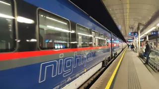 Nightjet der Neuen Generation - Abfahrt Linz Hbf - NJ490 nach Hamburg / NJ40490 nach Amsterdam