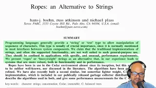 Read a paper: Ropes-- an alternative to Strings