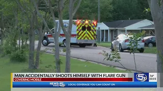 22-year-old shoots self in face with flare gun