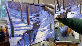 "Winter Glow" Oil painting demo by Gonzalo Ruiz Navarro