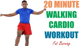 20 Minute Walking Cardio Workout/ Fat Burning Walk at Home Exercise