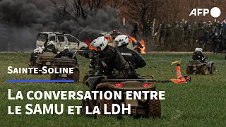 Sainte-Soline: l'enregistrement de la conversation entre le SAMU et la LDH | AFP
