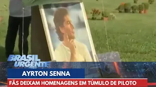 Fãs deixam homenagens em túmulo de Ayrton Senna | Brasil Urgente