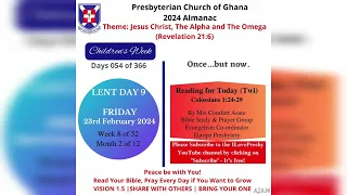 Presby | Presbyterian Church of Ghana | PCG Almanac Bible Reading 23.02.2024 Mrs Comfort Asare
