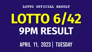 6/42 LOTTO RESULT TODAY 9PM DRAW April 11, 2023 Tuesday PCSO LOTTO 6/42 DRAW TONIGHT