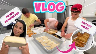 VLOG EM FAMÍLIA: FIZ O MEU PRIMEIRO PÃO, SERÁ SE DEU CERTO?! + NOITE DO PASTEL COM OS MENINOS!