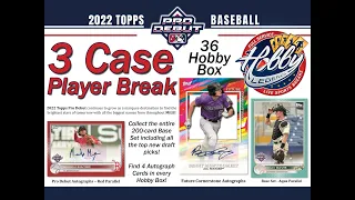 CASE #3 of 3   -    2022 Topps PRO DEBUT 3 Hobby Case (36 Box) Player Break eBay 10/13/22