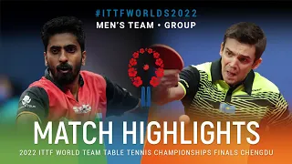 Highlights | Sathiyan Gnanasekaran (IND) vs Kirill Gerassimenko (KAZ) | MT Grps | #ITTFWorlds2022
