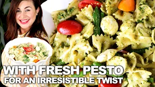 Quick-Fix Pesto Pasta Salad With Fresh Mozzarella, Tomatoes, and Green Beans