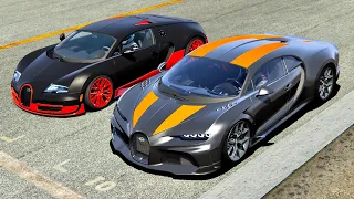 Bugatti Chiron Super Sport 300+ vs Bugatti Veyron Super Sport - Drag Race 20KM