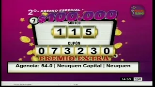 SORTEO PATAGONIA TELEBINGO Nº 118 / 24-11-19 - LOTERIA LA NEUQUINA