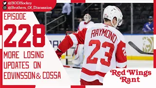 Detroit Red Wings Lose BIg | Cossa and Edvinsson Updates