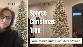 How Many Snake Lights To Put On a SPARSE CHRISTMAS TREE (9 Foot Slim Tree)