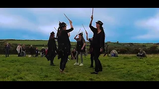 Morris Dancing - Black Ravens @ Merry Maidens stone circle - Firedance