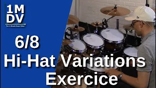 1MDV - The 1-Minute Drum Video #179   6/8 Hi-Hat Variations Exercice