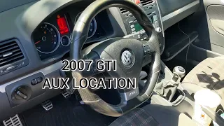 2007 Volkswagen Golf GTI, Jetta, Golf Auxiliary Aux Audio input location Location
