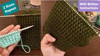 Easy Knitting Pattern | Simple & Easy 2 Row Repeat Design | Easy Knit Stitch Patterns for Beginners