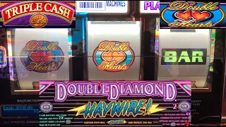 CLASSIC OLD SCHOOL CASINO SLOTS: TRIPLE CASH + DOUBLE HEARTS + DOUBLE DIAMOND HAYWIRE SLOT PLAY!