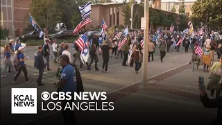 Pro-Israeli protesters demonstrate outside USC campus