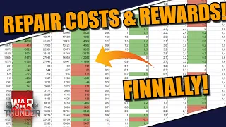 War Thunder ANALYZING the REPAIR COSTS & REWARD multipliers! To see if we can find PROBLEMS!