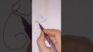 how to draw dog from number 61🐕easy dog drawing। how to draw dog।easy drawing #dog #drawing #shorts