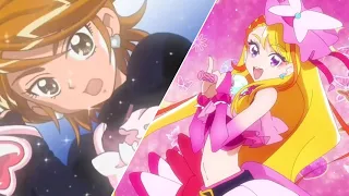 all precure transformations (series), but.. only their "cure names" | cure black to cure butterfly