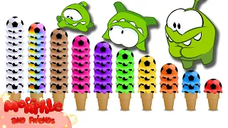 Learn English with Om Nom | Om Nom counts colorful ice cream scoops | Learn colours with Om Nom