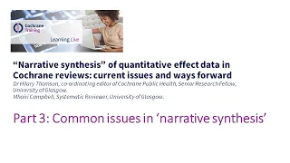 Part 3: Common issues in ‘narrative synthesis’