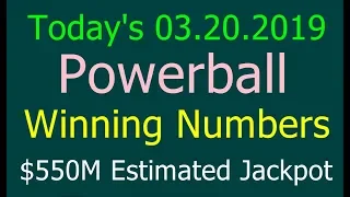 Today Powerball Winning Numbers 20th March 2019. Powerball drawing tonight 3/20/2019