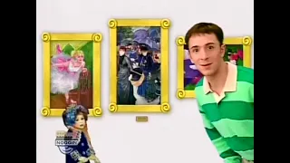 Blues clues skidoo into the book of art museum with characters from art frames